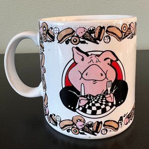 Vtg APPLAUSE “The Joy of Pigging Out” Ceramic Mug ~ Dieting ~ Weight Watchers